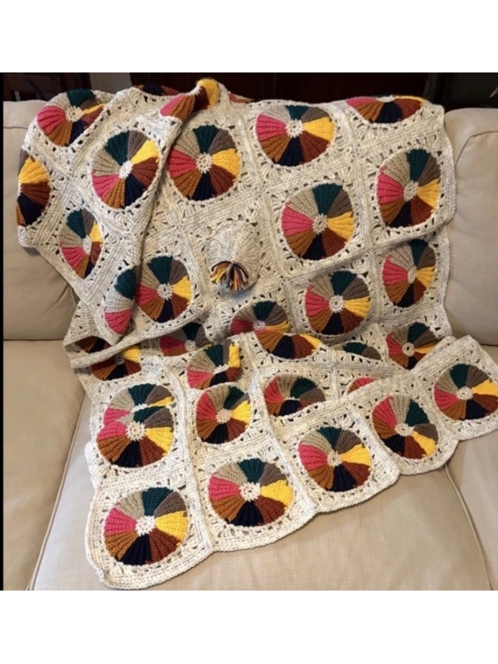🌿 Handmade Crochet Boho Throw Blanket 🌿